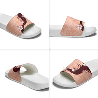Polynesia Hibiscus Slide Sandals Rose Bud Curve Motif - Polynesian Pride