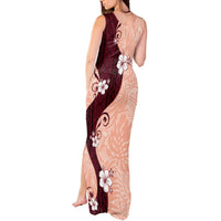 Polynesia Hibiscus Tank Maxi Dress Rose Bud Curve Motif - Polynesian Pride