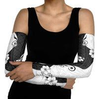 Polynesia Hibiscus Arm Sleeves White Curve Motif - Polynesian Pride