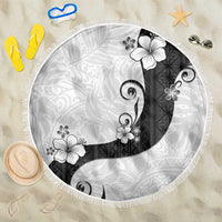 Polynesia Hibiscus Beach Blanket White Curve Motif - Polynesian Pride
