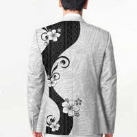 Polynesia Hibiscus Blazer White Curve Motif - Polynesian Pride