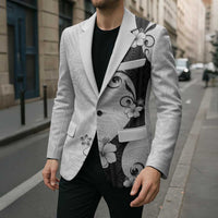 Polynesia Hibiscus Blazer White Curve Motif - Polynesian Pride