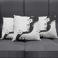 Polynesia Hibiscus Pillow Cover White Curve Motif - Polynesian Pride