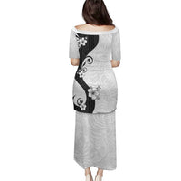 Polynesia Hibiscus Puletasi White Curve Motif - Polynesian Pride