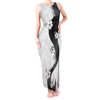 Polynesia Hibiscus Tank Maxi Dress White Curve Motif - Polynesian Pride