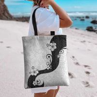 Polynesia Hibiscus Tote Bag White Curve Motif - Polynesian Pride