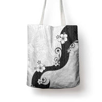 Polynesia Hibiscus Tote Bag White Curve Motif - Polynesian Pride