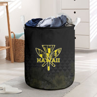 Aloha Hawaii Kahili Laundry Basket Kanaka Maoli With Kakau Pattern