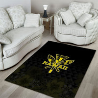 Aloha Hawaii Kahili Area Rug Kanaka Maoli With Kakau Pattern