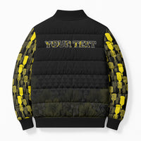 Personalised Aloha Hawaii Kahili Bomber Puffer Jacket Kanaka Maoli With Kakau Pattern