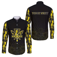 Personalised Aloha Hawaii Kahili Family Matching Off The Shoulder Long Sleeve Dress and Hawaiian Shirt Kanaka Maoli With Kakau Pattern