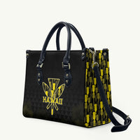 Aloha Hawaii Kahili Leather Bag Kanaka Maoli With Kakau Pattern