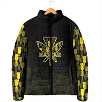 Personalised Aloha Hawaii Kahili Padded Jacket Kanaka Maoli With Kakau Pattern