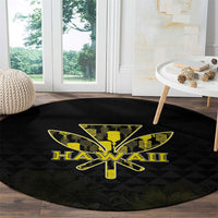 Aloha Hawaii Kahili Round Carpet Kanaka Maoli With Kakau Pattern