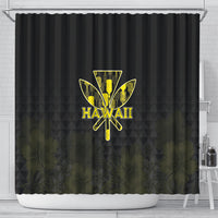 Aloha Hawaii Kahili Shower Curtain Kanaka Maoli With Kakau Pattern