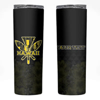 Personalised Aloha Hawaii Kahili Skinny Tumbler Kanaka Maoli With Kakau Pattern