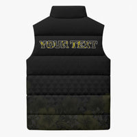 Personalised Aloha Hawaii Kahili Sleeveless Puffer Jacket Kanaka Maoli With Kakau Pattern
