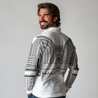 Philippines Igorot Tribal Inspired Long Sleeve Polo Shirt White Version