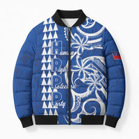 Samoa HRPP Party Bomber Puffer Jacket Polynesian Pattern - Polynesian Pride