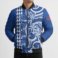 Samoa HRPP Party Bomber Puffer Jacket Polynesian Pattern - Polynesian Pride