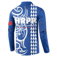 Samoa HRPP Party Button Sweatshirt Polynesian Pattern - Polynesian Pride