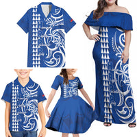 Samoa HRPP Party Family Matching Off Shoulder Maxi Dress and Hawaiian Shirt Polynesian Pattern - Polynesian Pride