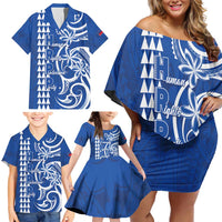Samoa HRPP Party Family Matching Off Shoulder Short Dress and Hawaiian Shirt Polynesian Pattern - Polynesian Pride
