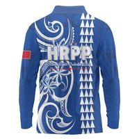 Samoa HRPP Party Long Sleeve Polo Shirt Polynesian Pattern - Polynesian Pride