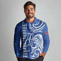 Samoa HRPP Party Long Sleeve Polo Shirt Polynesian Pattern - Polynesian Pride