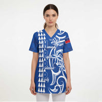 Samoa HRPP Party Scrub Top Polynesian Pattern - Polynesian Pride
