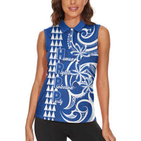 Samoa HRPP Party Women Sleeveless Polo Shirt Polynesian Pattern - Polynesian Pride