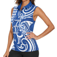 Samoa HRPP Party Women Sleeveless Polo Shirt Polynesian Pattern - Polynesian Pride