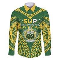 Samoa SUP Family Matching Long Sleeve Bodycon Dress and Hawaiian Shirt Samoan Coat Of Arms - Polynesian Pride