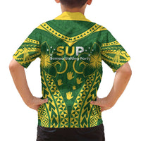 Samoa SUP Family Matching Off Shoulder Short Dress and Hawaiian Shirt Samoan Coat Of Arms - Polynesian Pride