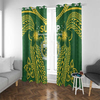 Samoa SUP Window Curtain Samoan Coat Of Arms - Polynesian Pride