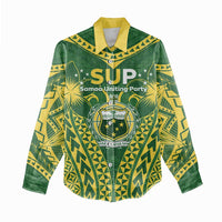 Samoa SUP Women Casual Shirt Samoan Coat Of Arms - Polynesian Pride