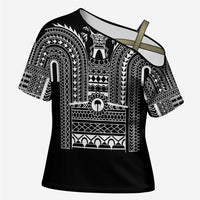 Philippines Igorot Tribal Art Tattoo Black Cross Shoulder Shirt - Polynesian Pride