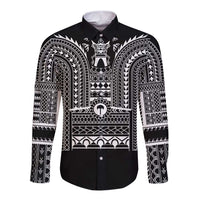Philippines Igorot Tribal Art Tattoo Black Long Sleeve Button Shirt - Polynesian Pride