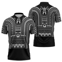 Philippines Igorot Tribal Art Tattoo Black Zipper Polo Shirt LT05 - Polynesian Pride