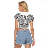 Philippines Igorot Tribal Art Tattoo White Raglan Cropped T Shirt - Polynesian Pride