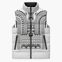 Philippines Igorot Tribal Art Tattoo White Sleeveless Puffer Jacket - Polynesian Pride