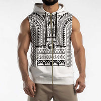 Philippines Igorot Tribal Art Tattoo White Sleeveless Zip Hoodie LT05 - Polynesian Pride