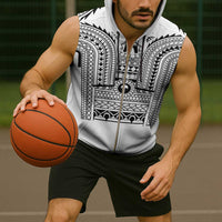 Philippines Igorot Tribal Art Tattoo White Sleeveless Zip Hoodie LT05 - Polynesian Pride