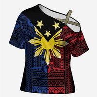 Philippines Sun Star Cross Shoulder Shirt Igorot Tribal Inspiration - Polynesian Pride