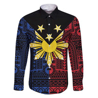 Philippines Sun Star Family Matching Short Sleeve Bodycon Dress and Hawaiian Shirt Igorot Tribal Inspiration - Polynesian Pride