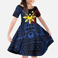Philippines Sun Star Family Matching Tank Maxi Dress and Hawaiian Shirt Igorot Tribal Inspiration - Polynesian Pride