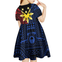 Philippines Sun Star Kid Short Sleeve Dress Igorot Tribal Inspiration - Polynesian Pride