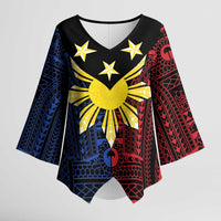 Philippines Sun Star Kimono Sleeve Blouse Igorot Tribal Inspiration - Polynesian Pride