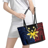 Philippines Sun Star Leather Tote Bag Igorot Tribal Inspiration LT05 - Polynesian Pride
