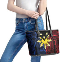 Philippines Sun Star Leather Tote Bag Igorot Tribal Inspiration LT05 - Polynesian Pride